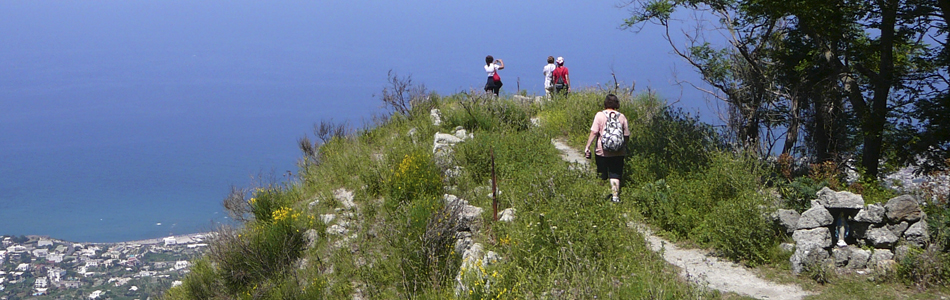 Ischia. Wanderung auf Wanderwege mit Wanderführer